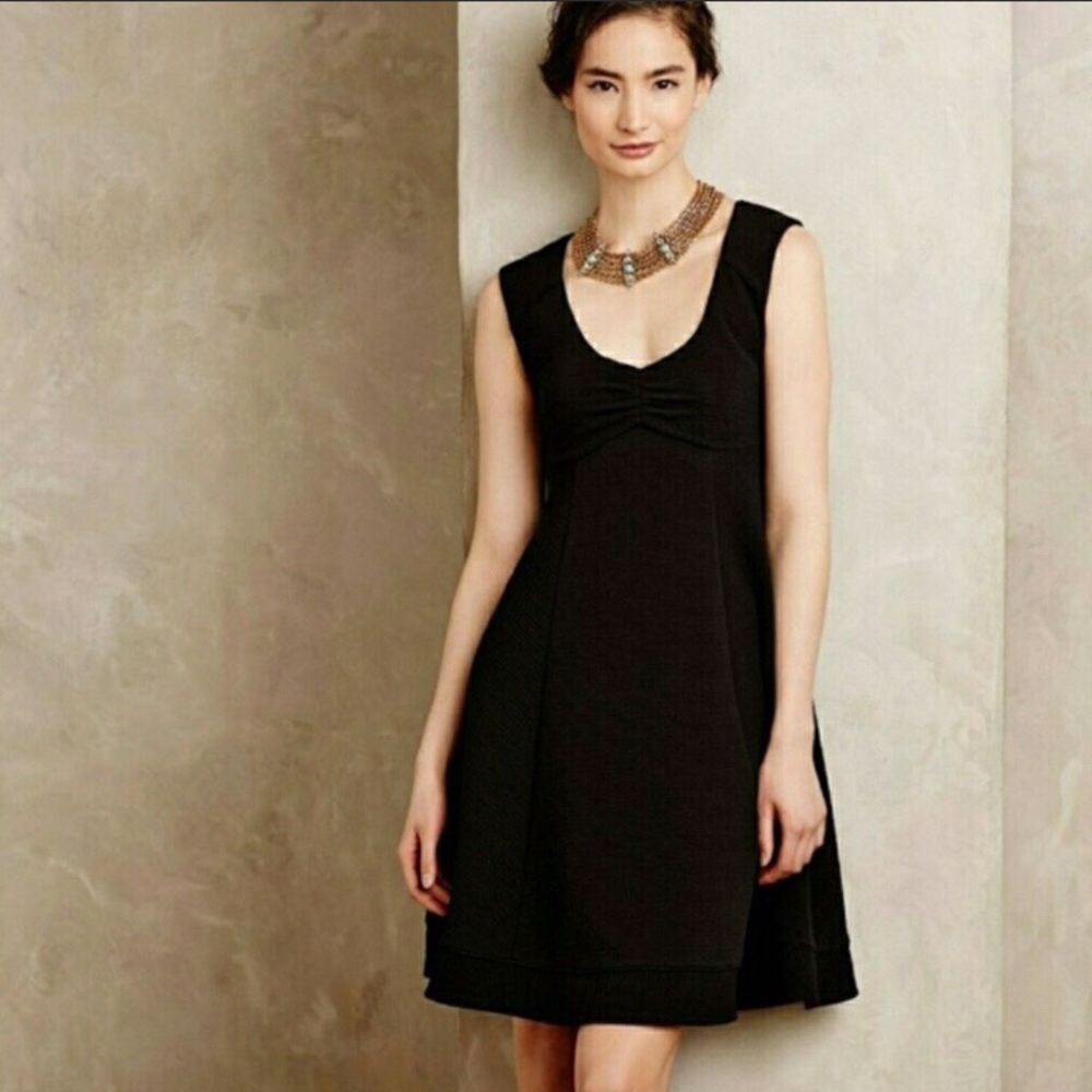 Anthropologie Maeve Black Keyhole Back Dress